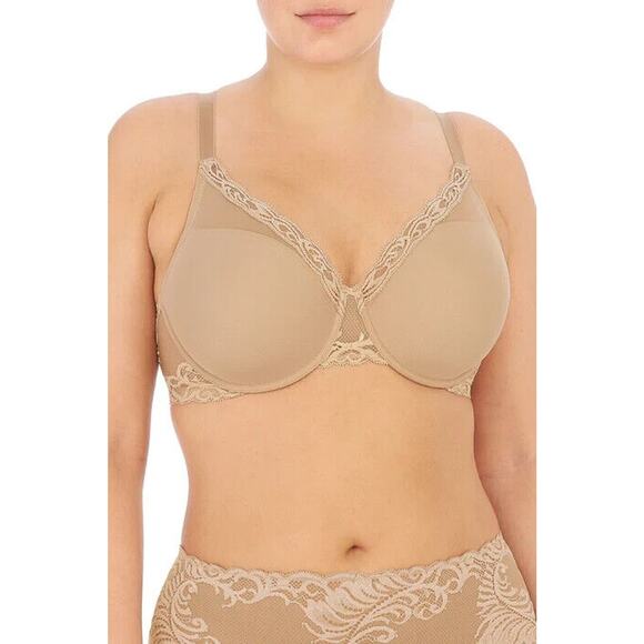 Natori NWT Women Tan Feathers Full Figure Contour Underwire Bra Size 30DDD - Picture 1 of 4